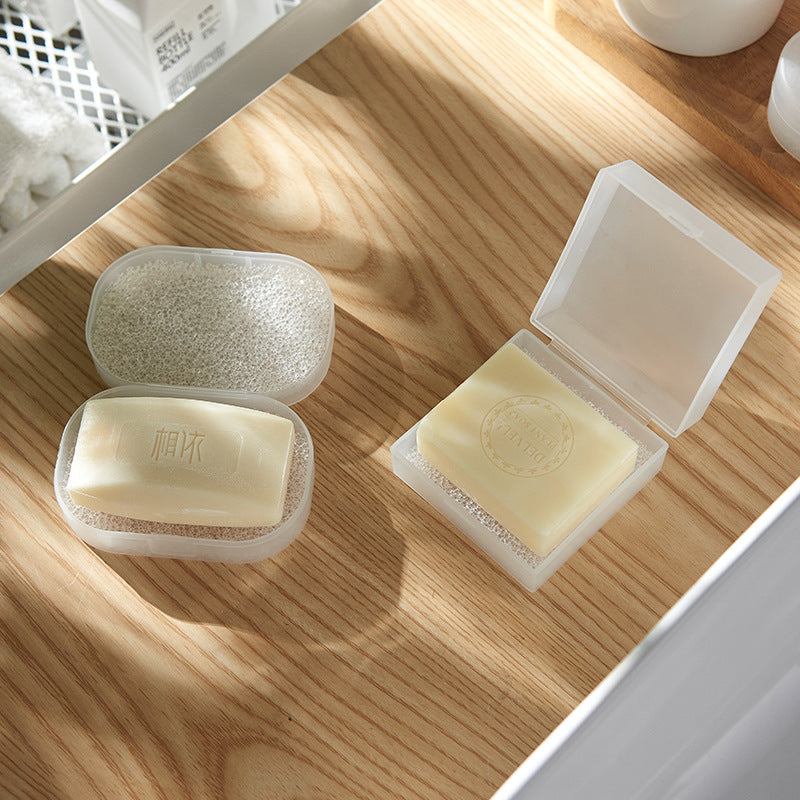 Travel Soap Case, Leak Proof Travel Soap Container, Silicone Soap Box with Drainage Layer