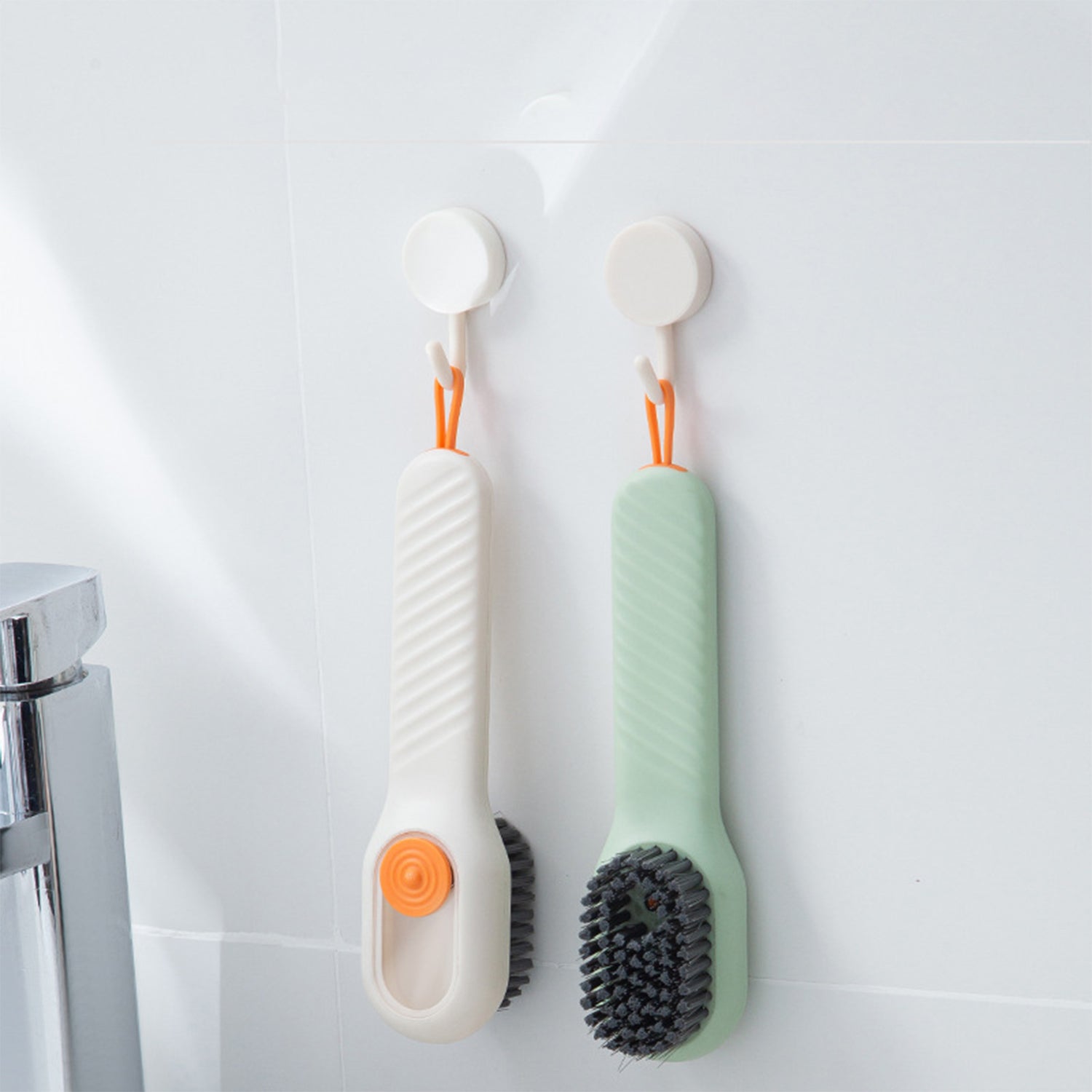 2 Pack Shoe Cleaning Brush -Sneaker Shoe Cleaner Brush-Soft Bristle Cleaning Shoes Scrubber-Long Handle Shoe Scrubbing Brush