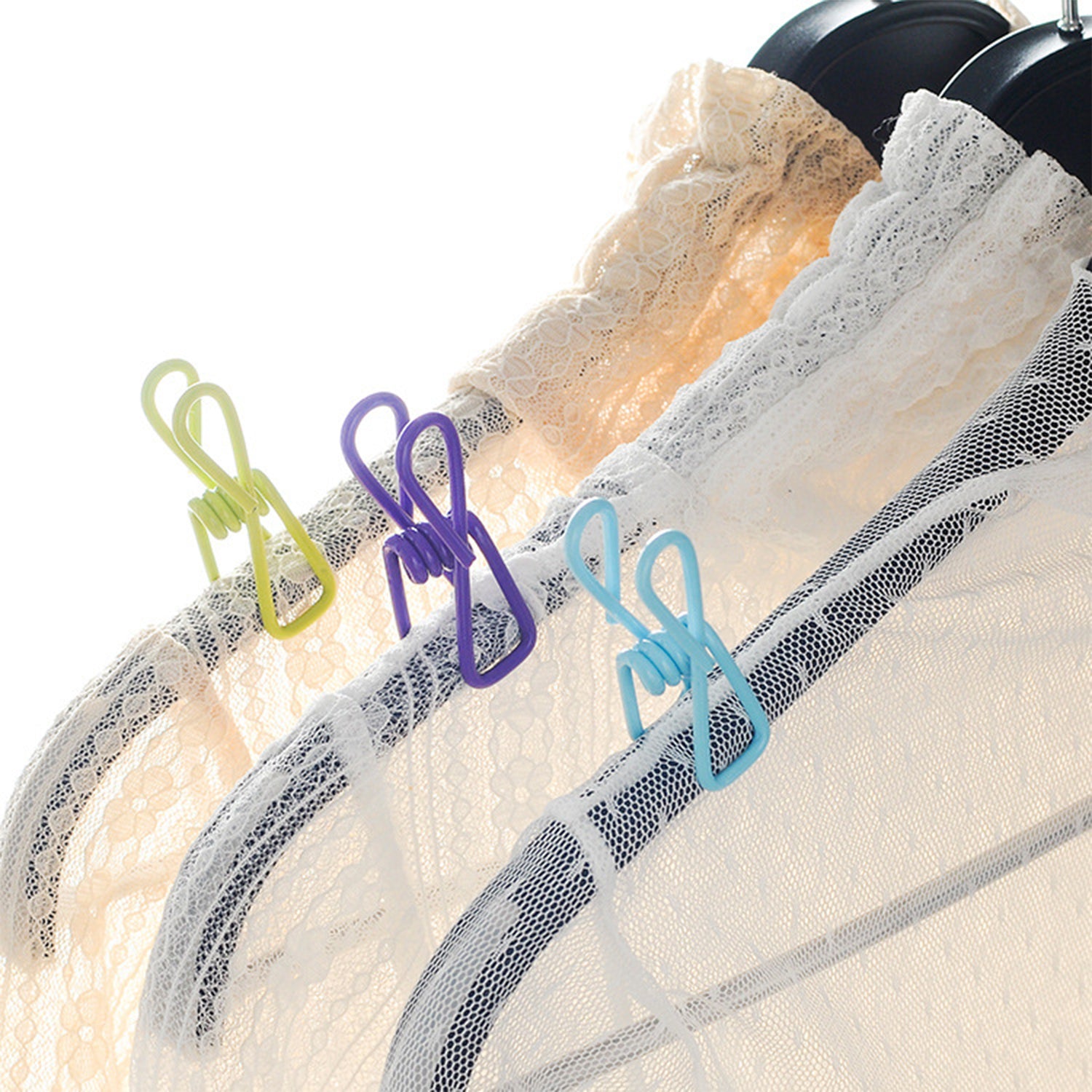 30 Pcs 2 Inch 10 Different Random Colors Chip Clips, PVC Coating High Elasticity Strength Clothes Pins, Food Clips and Bag Clips