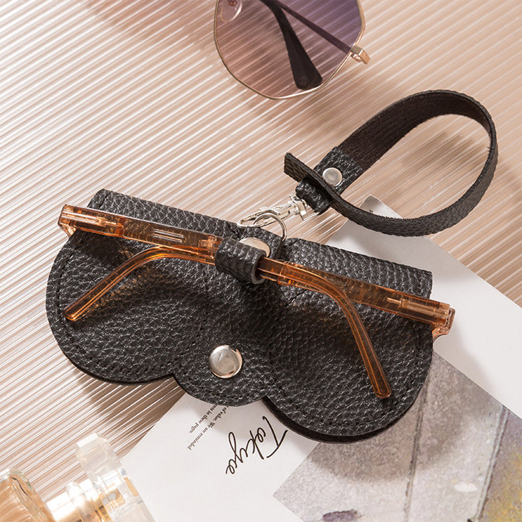 Fashionable Soft Leather Sunglasses Case - Portable & Protective Eyewear Pouch with Clip, Sunglass Bag for Women & Men