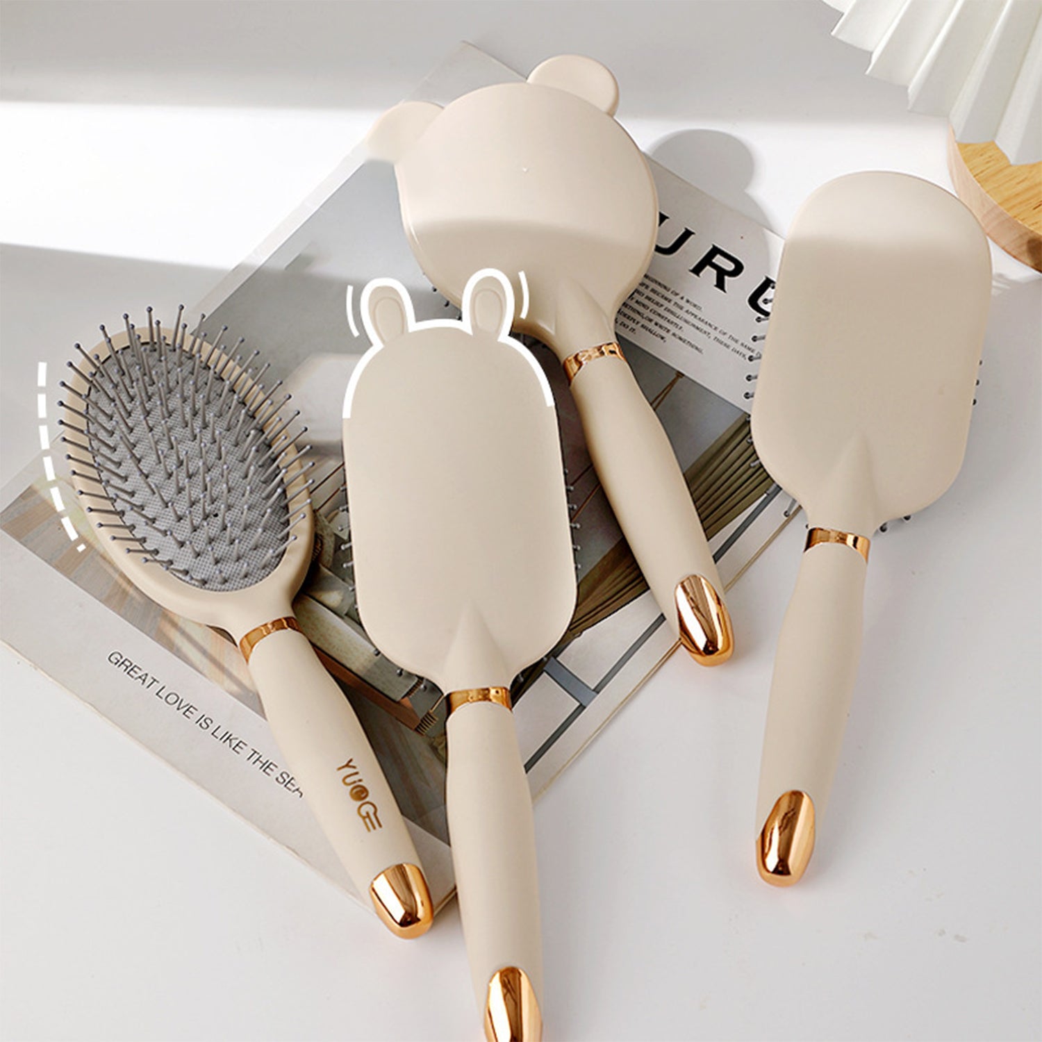 Hair Brush Boar Bristle Hairbrush for Thick Curly Thin Long Short Wet or Dry Hair Adds Shine and Makes Hair Smooth, Best Paddle Hair Brush for Men Women Kids