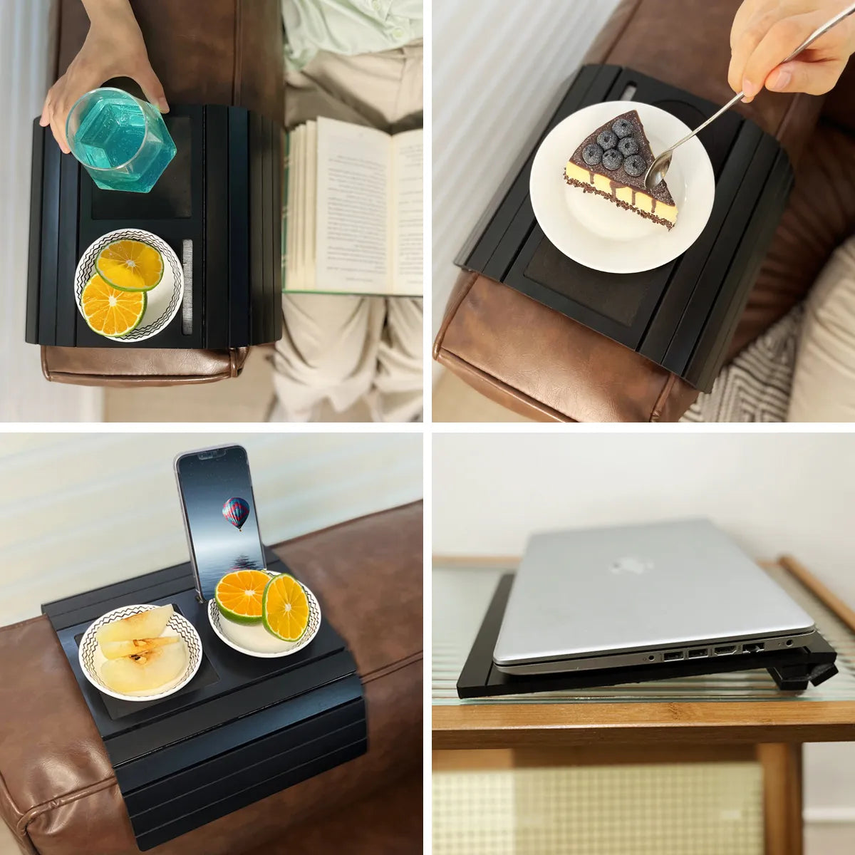 Mini Bamboo Couch Arm Table (Natural)