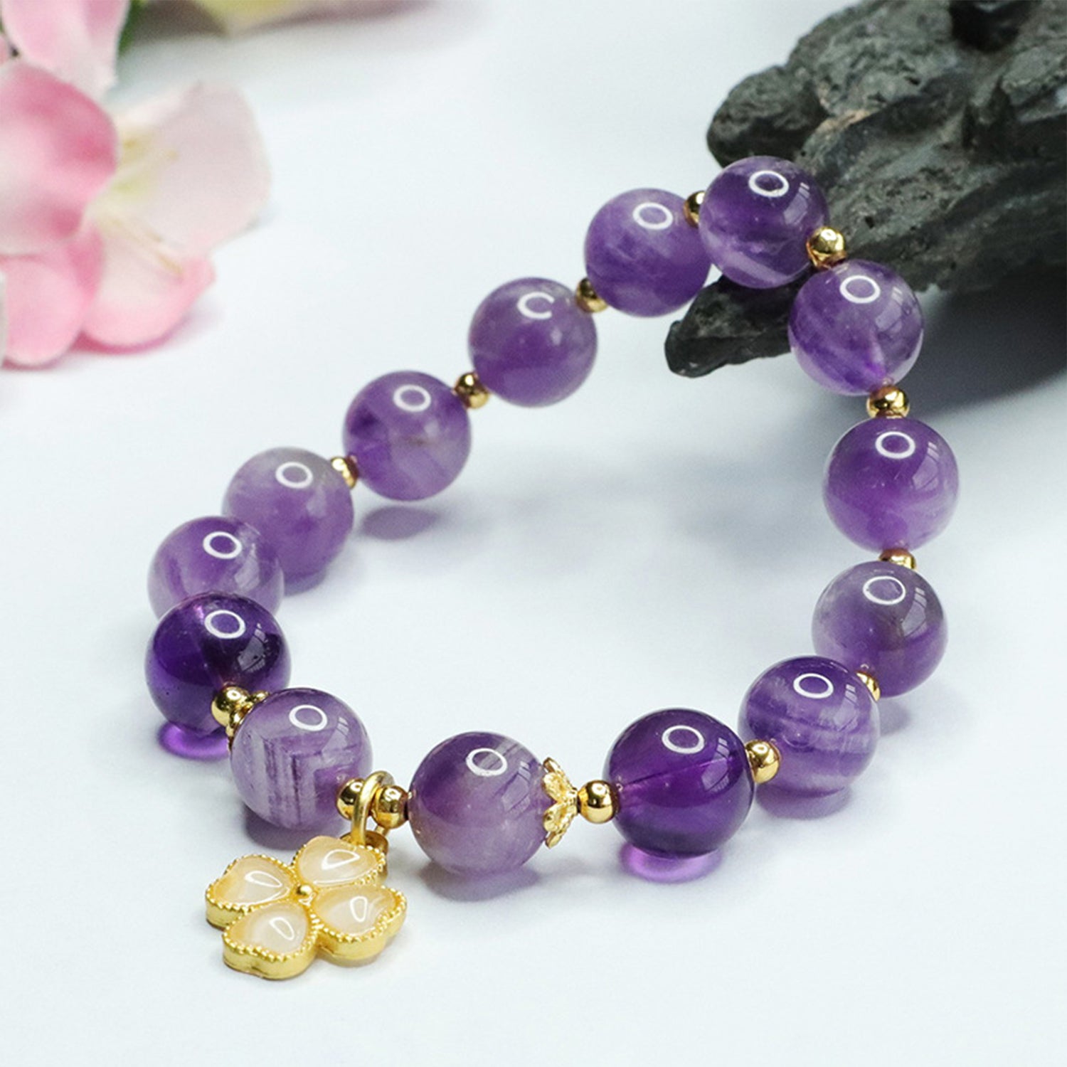 Bracelets for Men & Women - Handmade Stretchy Beaded Feng Shui Jewelry, Natural Stone Protection Gift Set