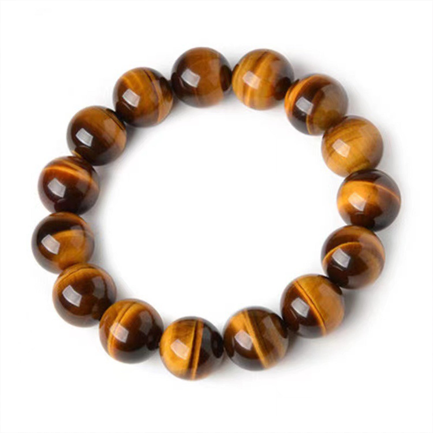 Tiger's Eye Bracelets for Men & Women - Handmade Stretchy Beaded Feng Shui Jewelry, Natural Stone Protection Gift Set
