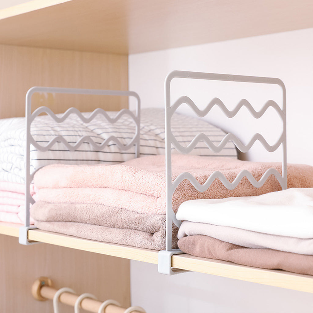 Shelf Divider for Closet Organization - Clear Dividers for Wood Shelves, Purse and Sweater Organizer,Ideal for Cabinets and Bedroom Clothes Separation