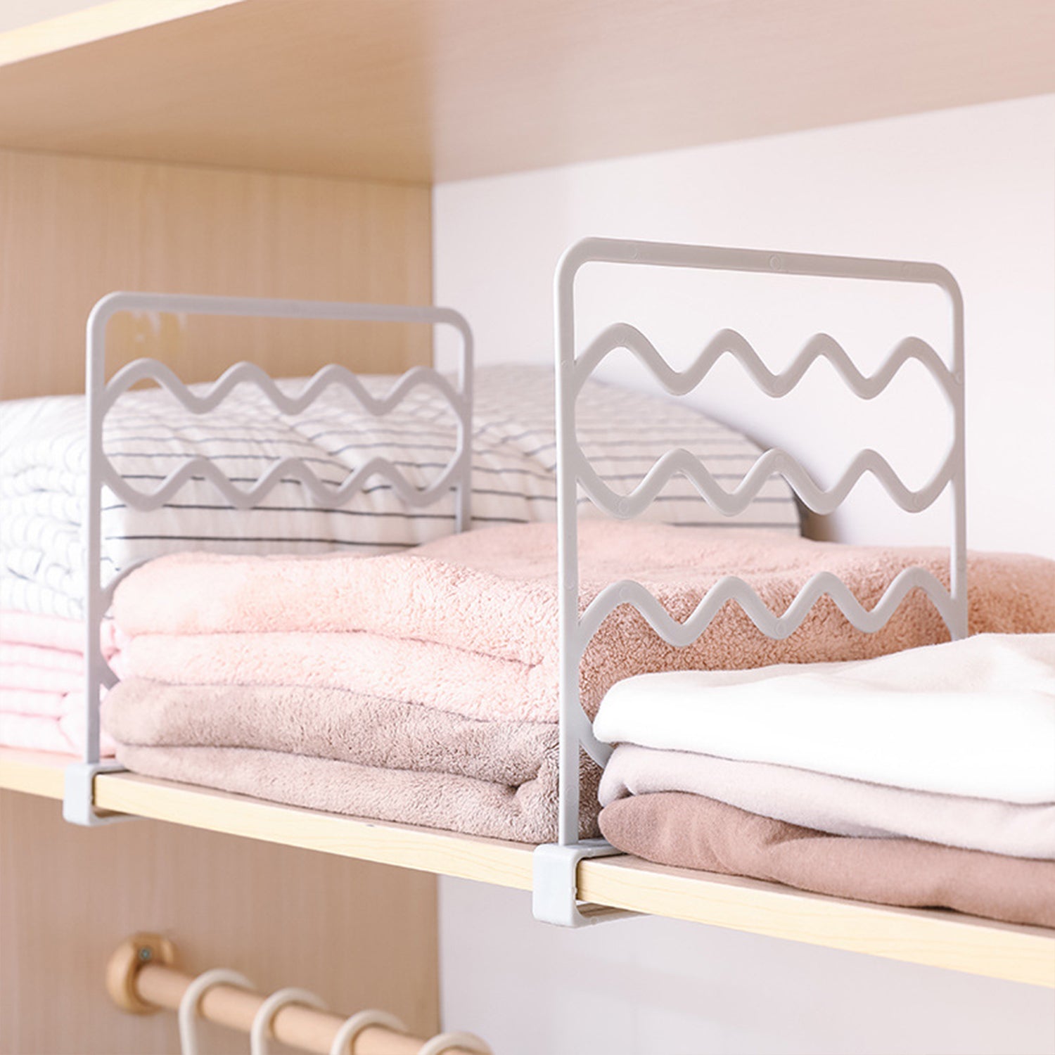 Shelf Divider for Closet Organization - Clear Dividers for Wood Shelves, Purse and Sweater Organizer,Ideal for Cabinets and Bedroom Clothes Separation