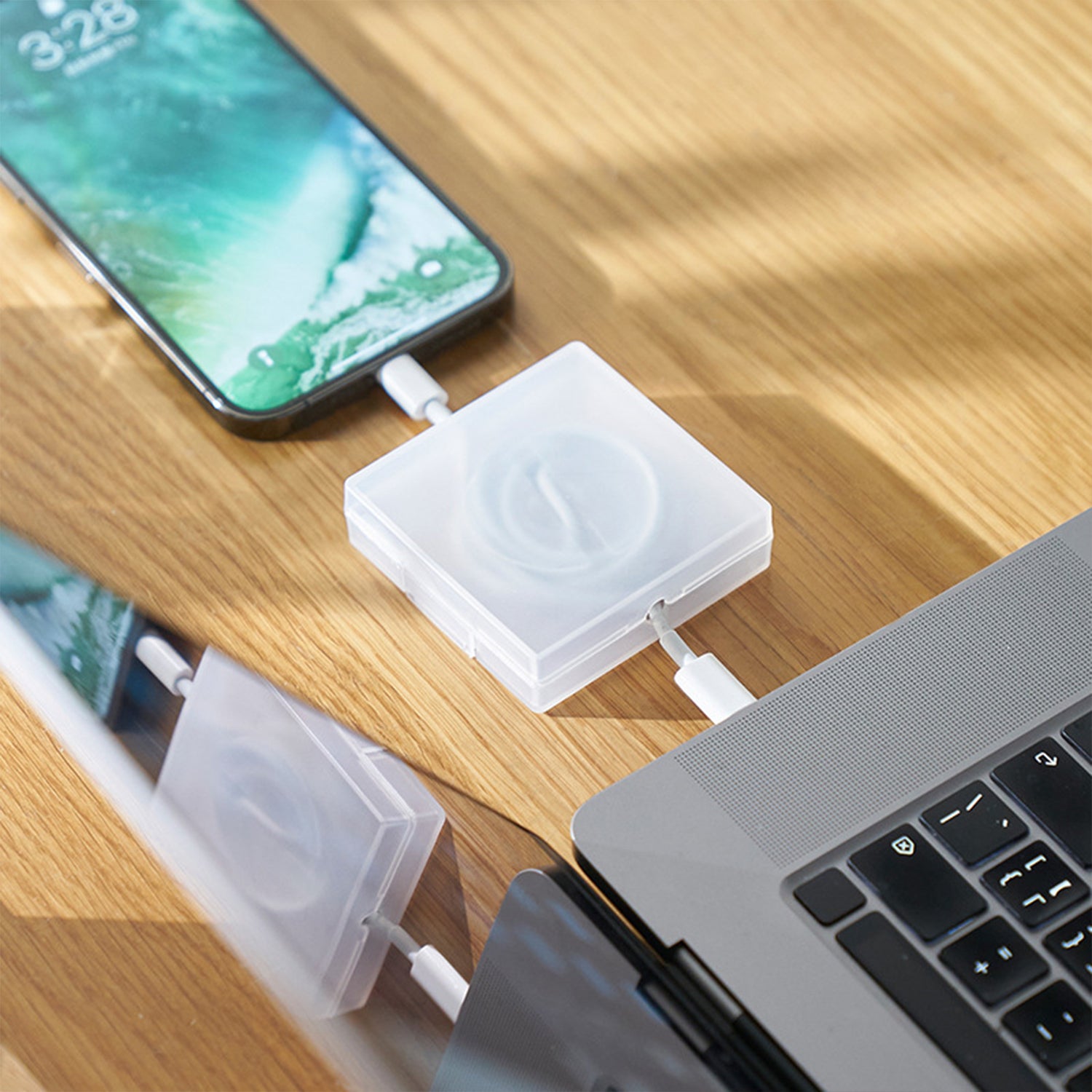 Cable Organizer Box with Lid, 3 Pcs Cable Cord Storage Organizer Box with 21 Wire Ties 54 Cable Labels, 7 Compartments Charger Organizer