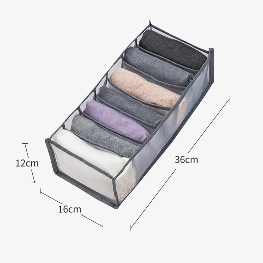 Closet Organizer with Mesh Pockets & Rotating Metal Hanger, Oxford Cloth Space Saver Bag for Bra Underwear