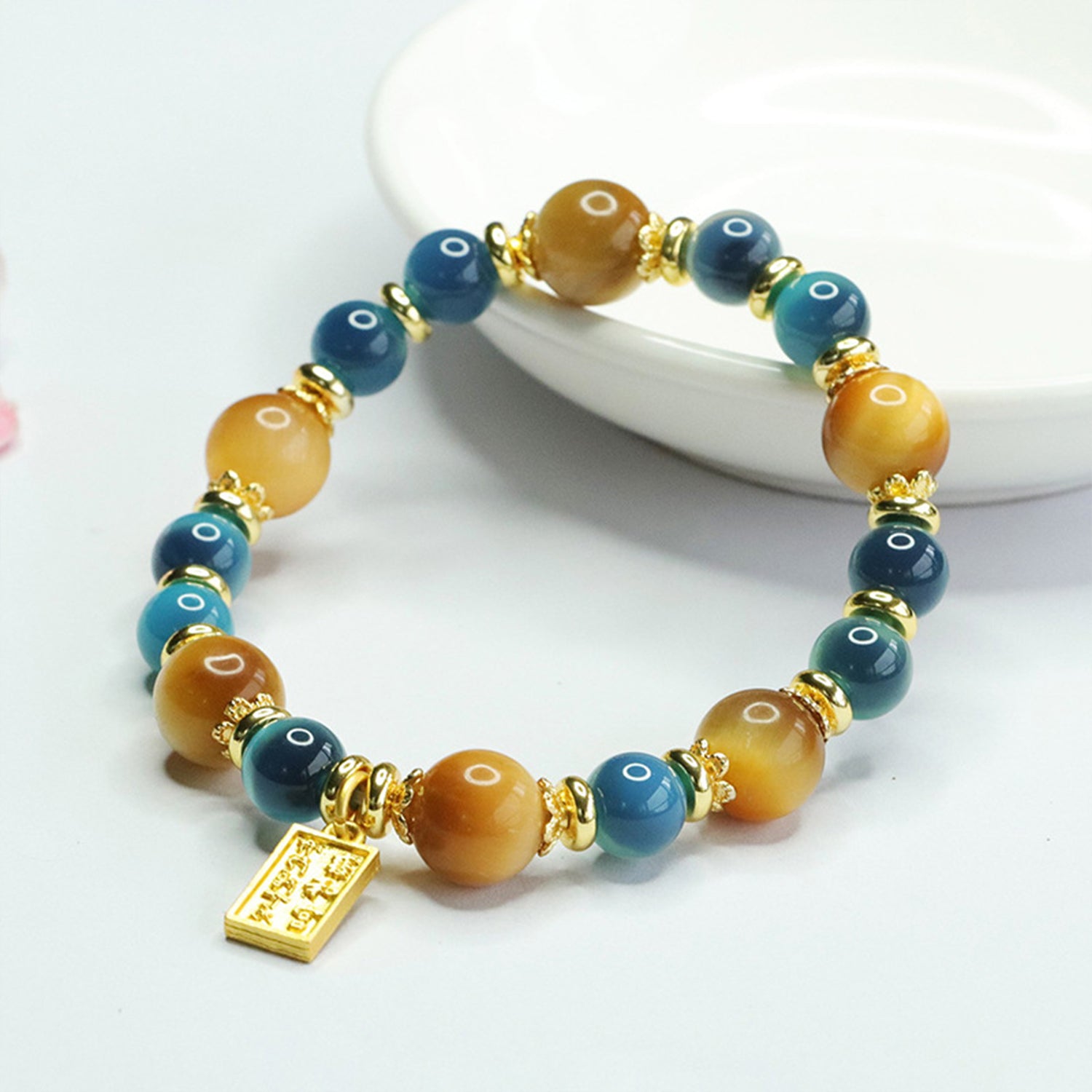 Bracelets for Men & Women - Handmade Stretchy Beaded Feng Shui Jewelry, Natural Stone Protection Gift Set